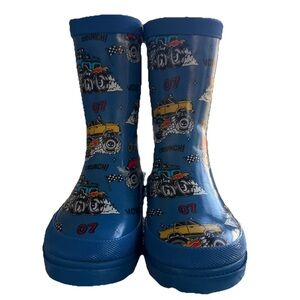 Kids Blue Monster Truck Boots